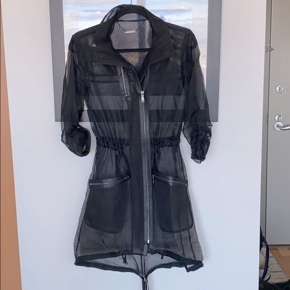 Sheer Silk Jacket with Mesh details